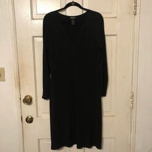 Black V-neck Dress